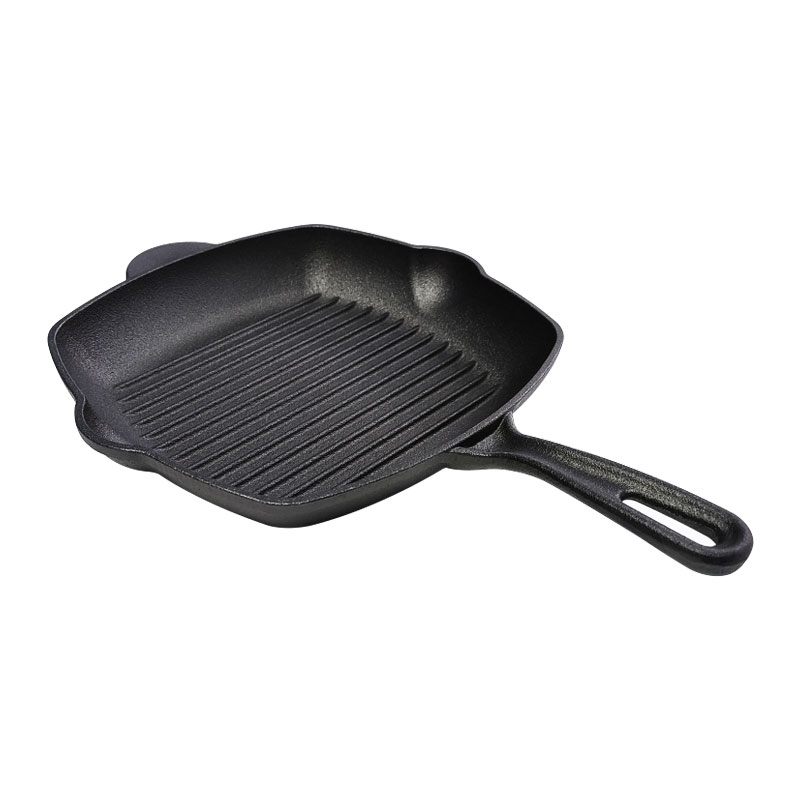 High Quality Enamel/Pre-Seasoned Camping Square Cast Iron Grill Pan