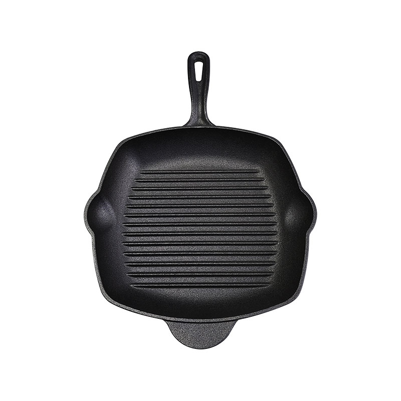 High Quality Enamel/pre-seasoned Camping Square Enamel Cast Iron Grill Steak Pan