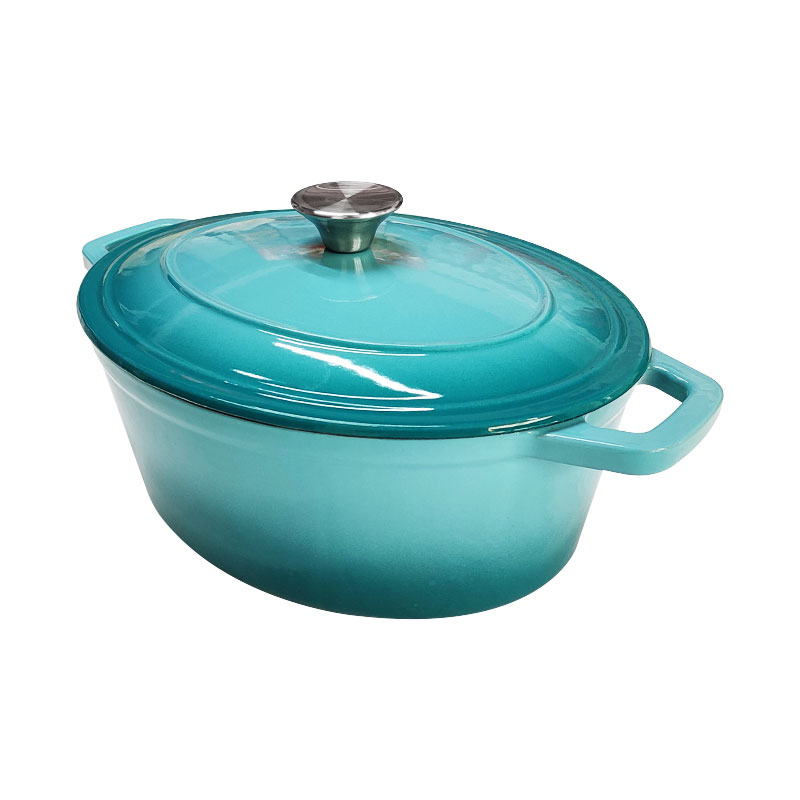 Oval Enamel Cast Iron Casserole Pot with Handle – Even Heat