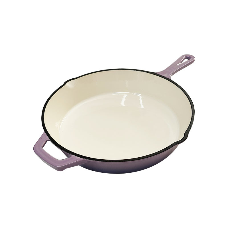 Enameled Customizable High Quality  Flat Cast Iron Pan / Skillet