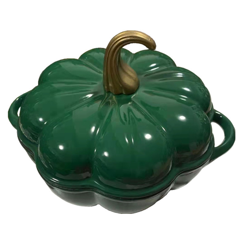 Premium Cast Iron Enamel Pot / Casserole With Pumpkin Shape