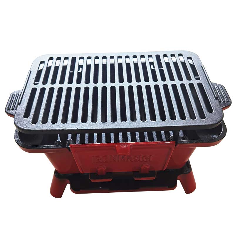 Portable Cast Iron Camping Stove Mini Family BBQ Grill Outdoor