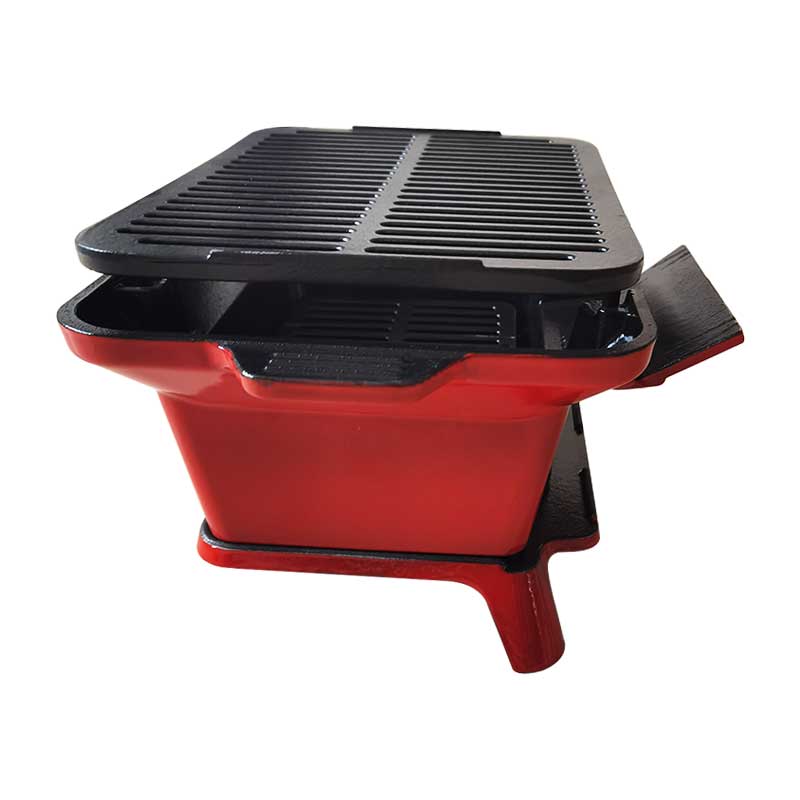 Portable Cast Iron Camping Stove Mini Family BBQ Grill Outdoor
