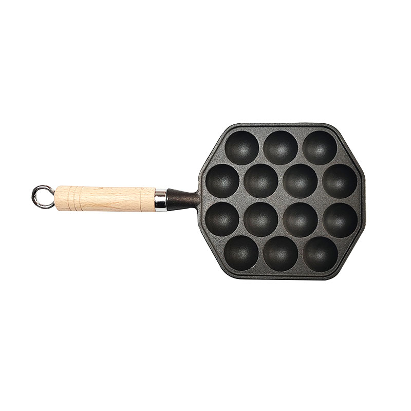 Pre-Seasoned 14 Holes Cast Iron  Cake Mould Pan/ Egg Frying Pot
