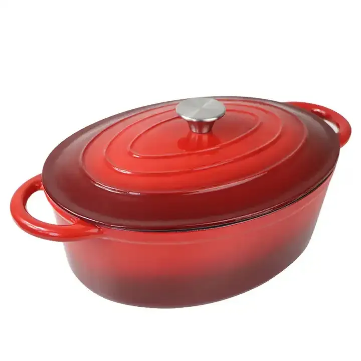 Cast Iron Enamel Dutch Oven | Non Stick Casserole Pot for Cooking