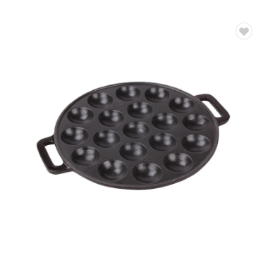 Factory Price 19 Holes Round Pre-Seasoned Cast Iron Bakeware Nonstick Cake Mould Pan