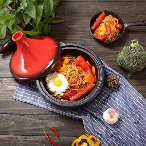 Exquisite enamelled tagine pot