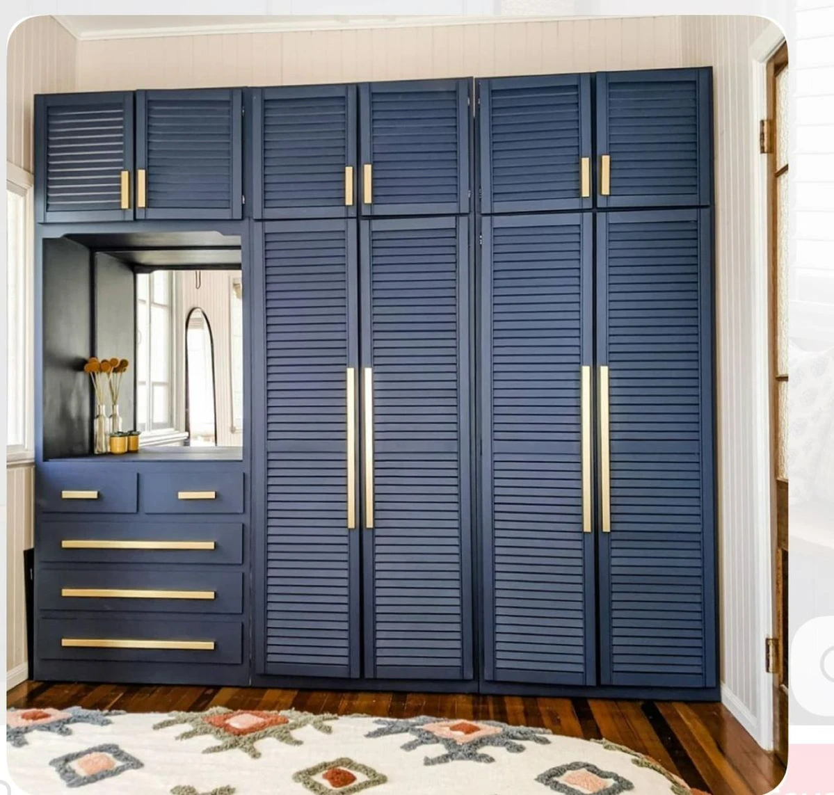 Modern Design Vented Closet Bi-fold Interior Wooden Folding Door Closet