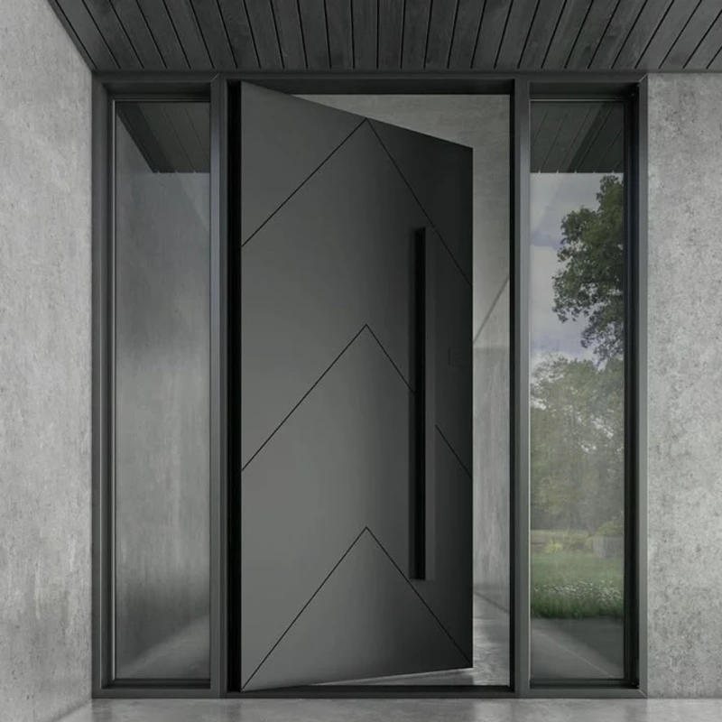 Cast Aluminum Entrance Door With Sidelight