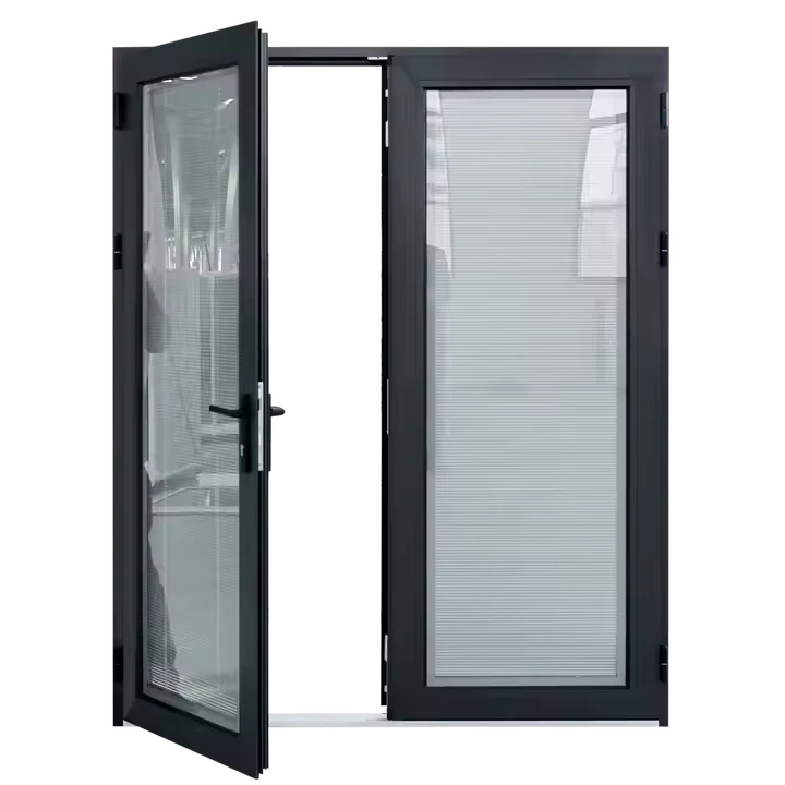 Aluminum Casement Door With Insulated Double Glazes