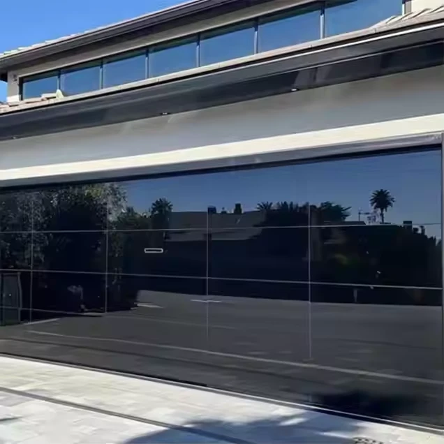 Glass Garage Door With Private Mirror Glass Panel