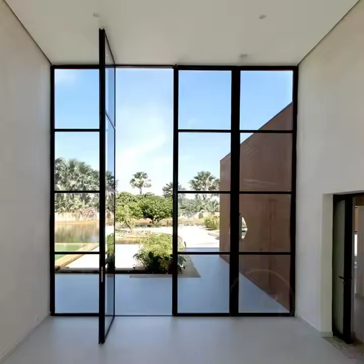 Aluminum Slim Frame Casement Door Simple Design