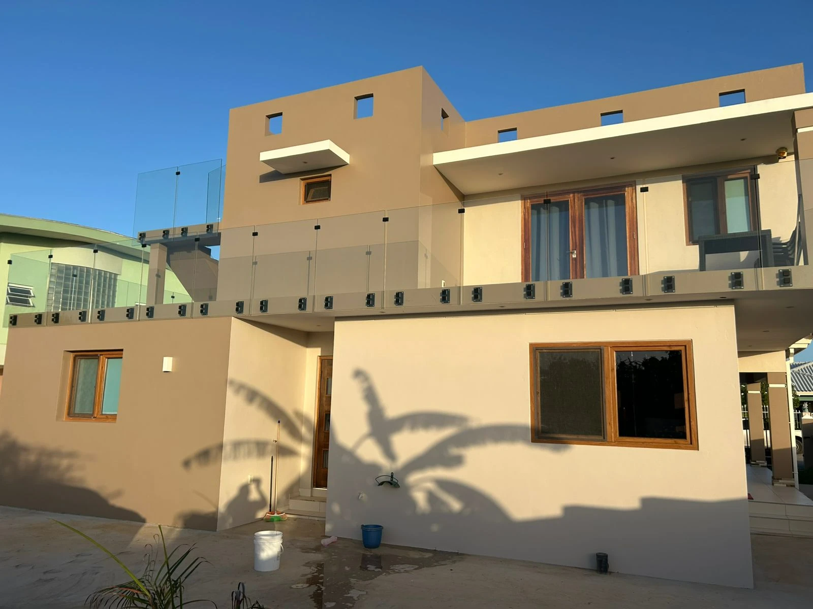 Standoff Glass Railing Project in Curacao