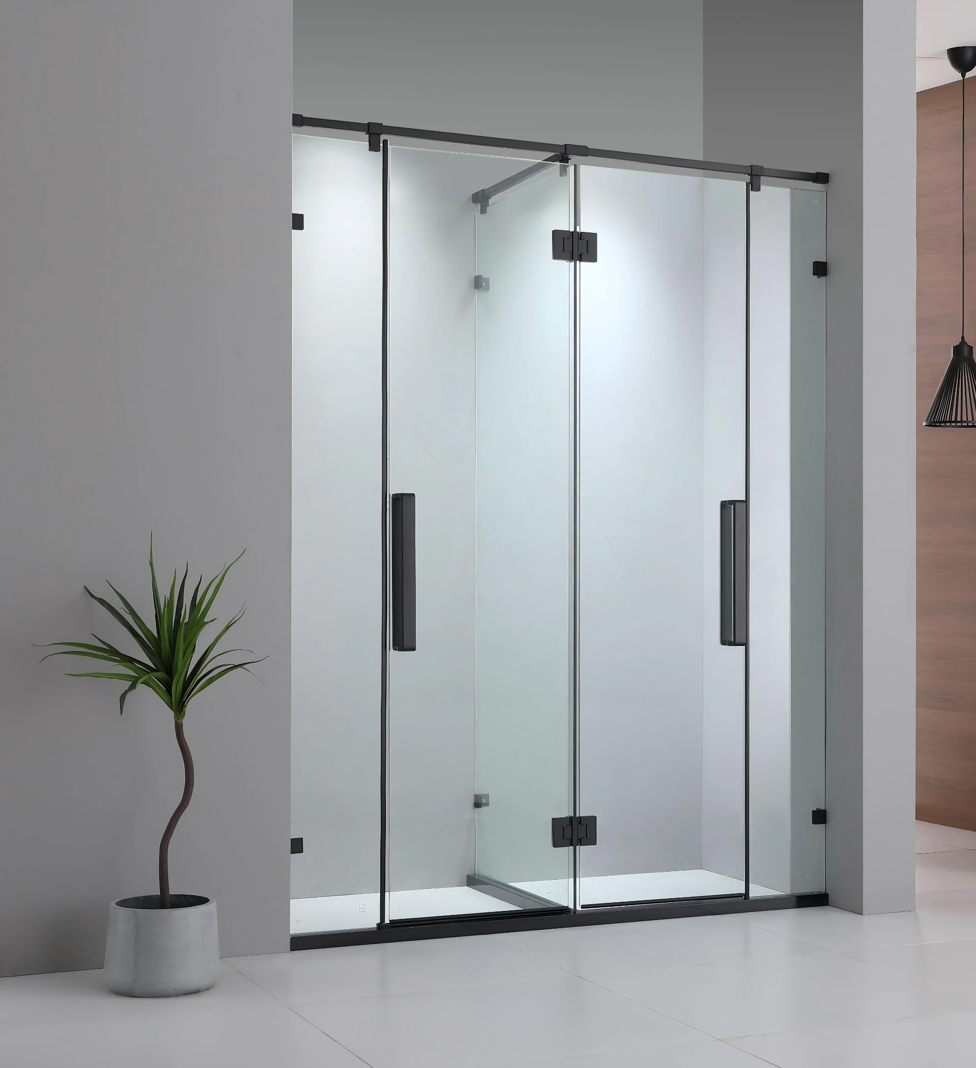 Customized 8-12mm Glass  Double Doors Hings Shower Doors