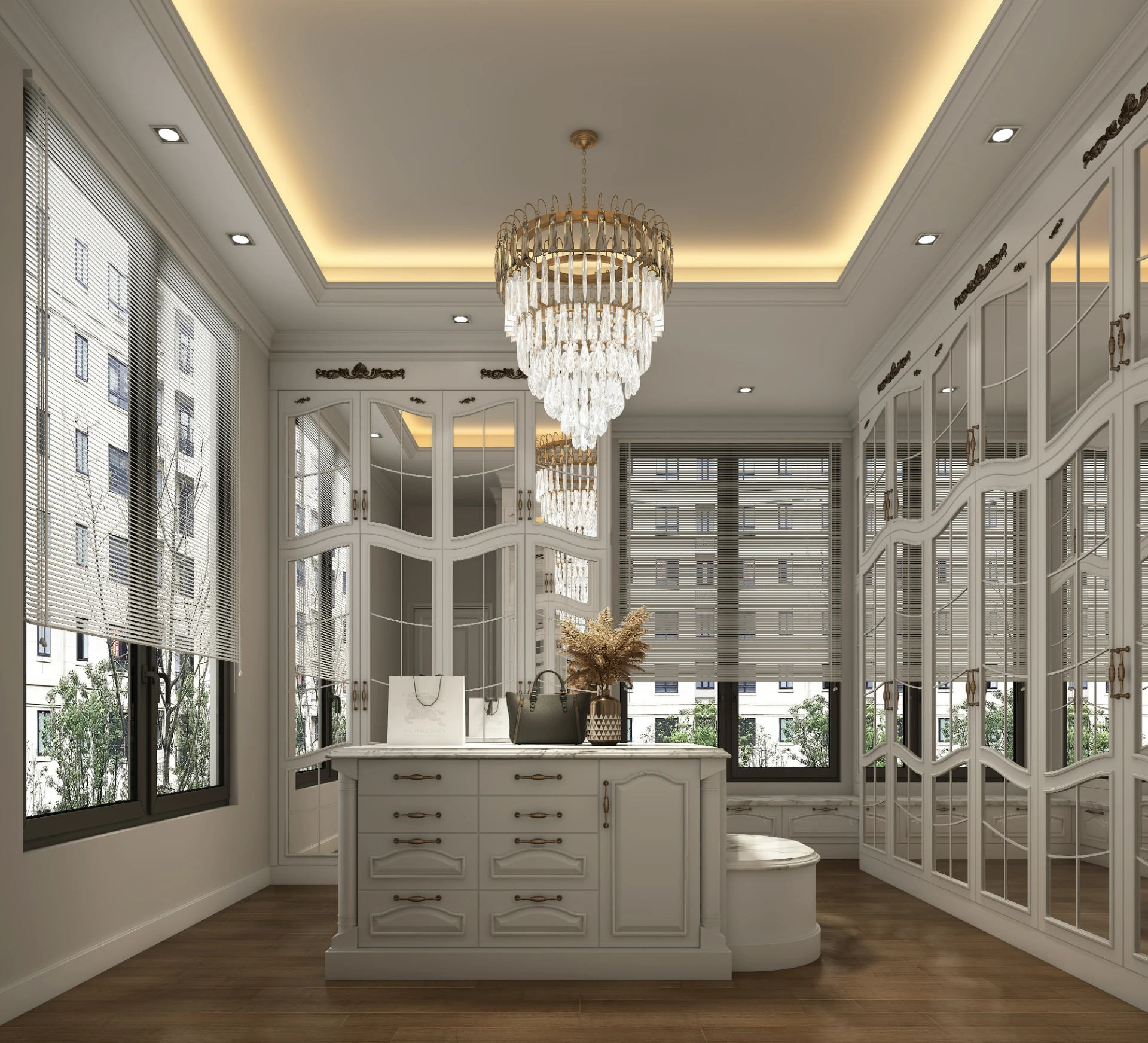 Factory Hot Selling Walk in Closet Wardrobes Closets Cabinets Custom Wardrobe Bedroom Set Wardrobe Bedroom Furniture With Mirror