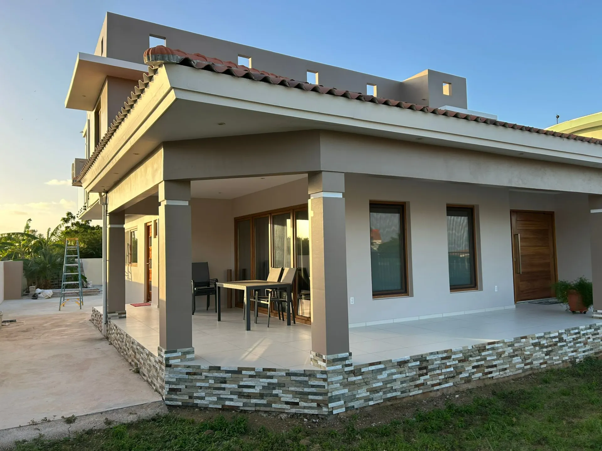 Standoff Glass Railing Project in Curacao