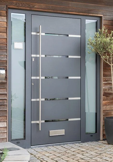Architectural Statement: Minimalist Stainless Steel Doors