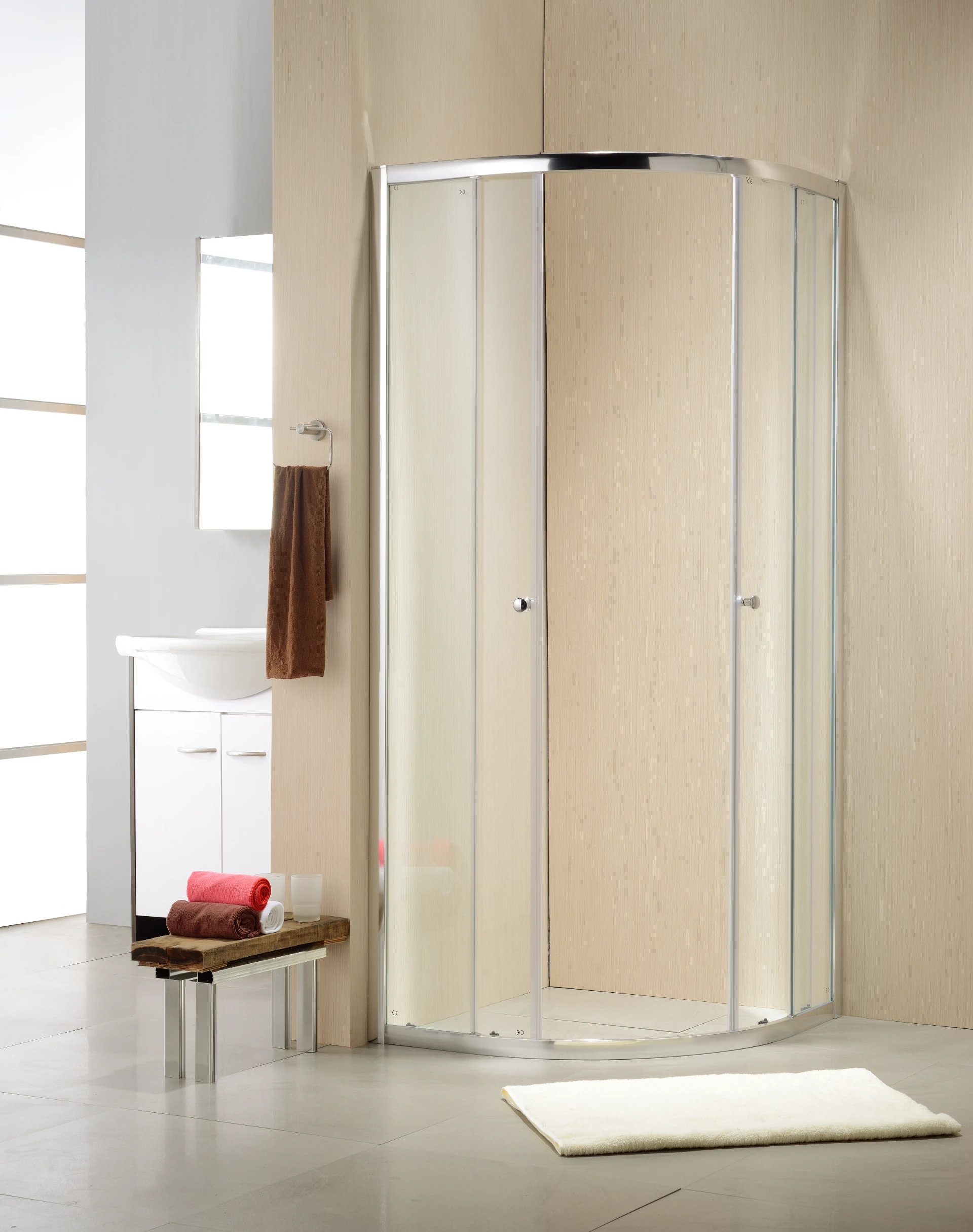 Sliding Shower Door Semi-Arc Space Save Design