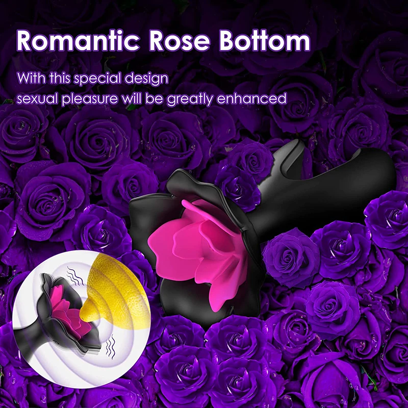 Black Rose Vibrating Anal Plug