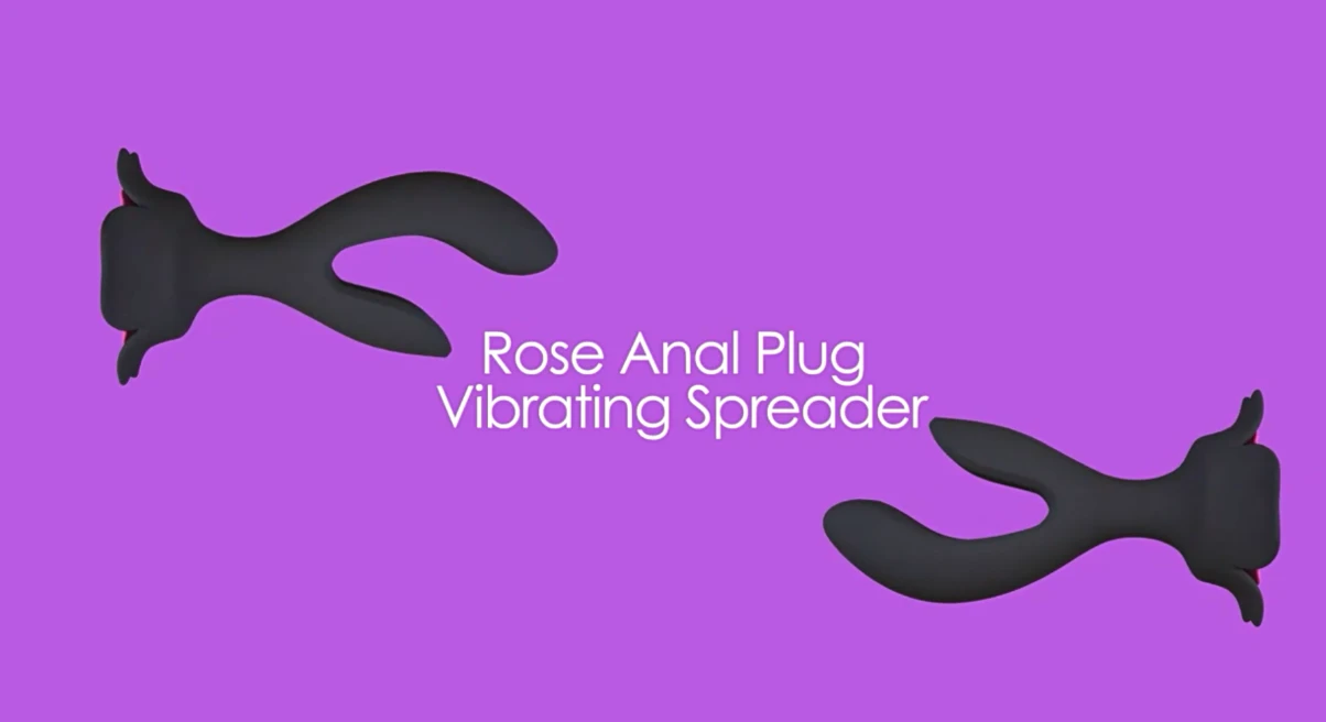 Black Rose Vibrating Anal Plug