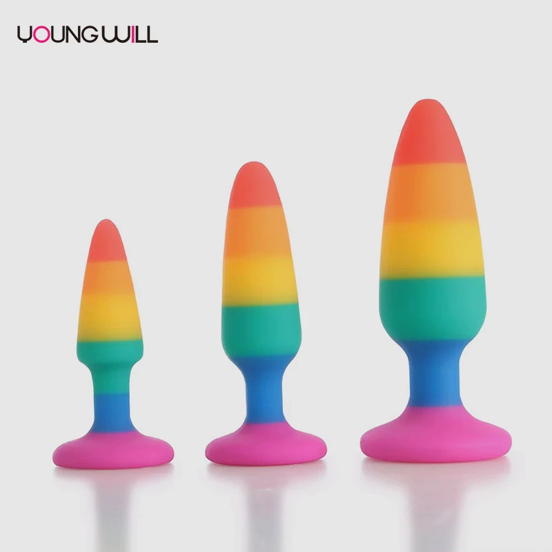 Rainbow Silicone Butt Plug