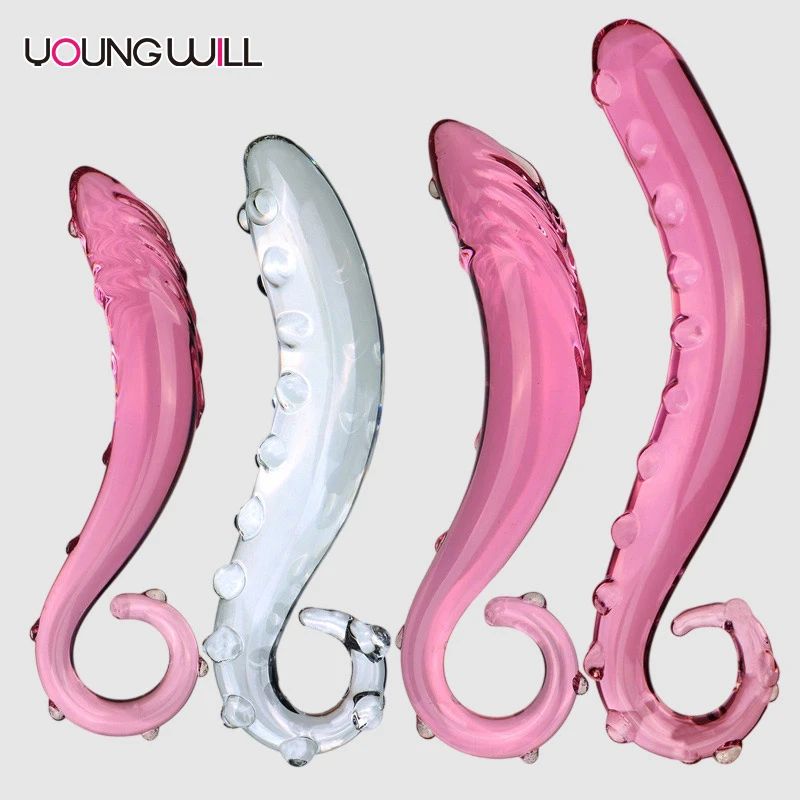 Seahorse-Shaped Glass Dildo with Raised Dots