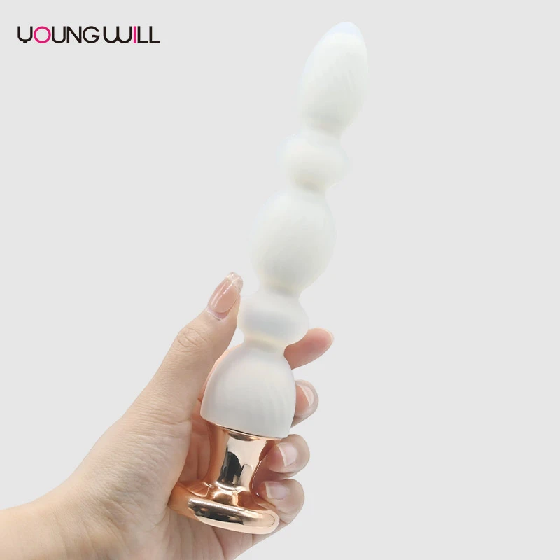 Silicone Vibrating Anal Beads Butt Plug