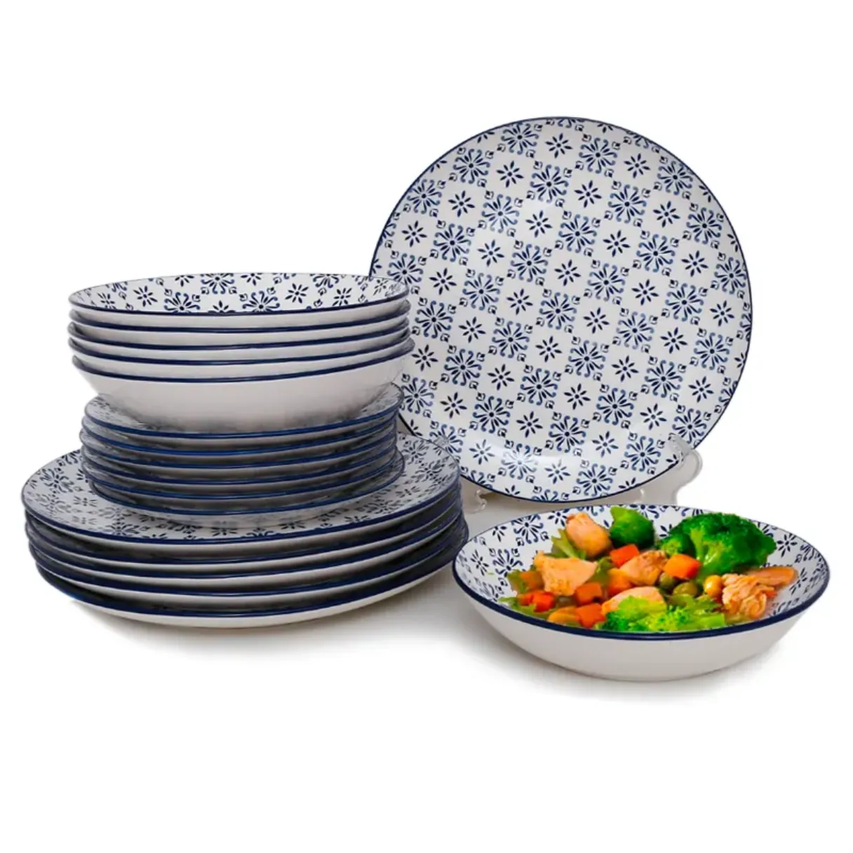 Underglaze Color Ceramic Pad Print Dinner Set