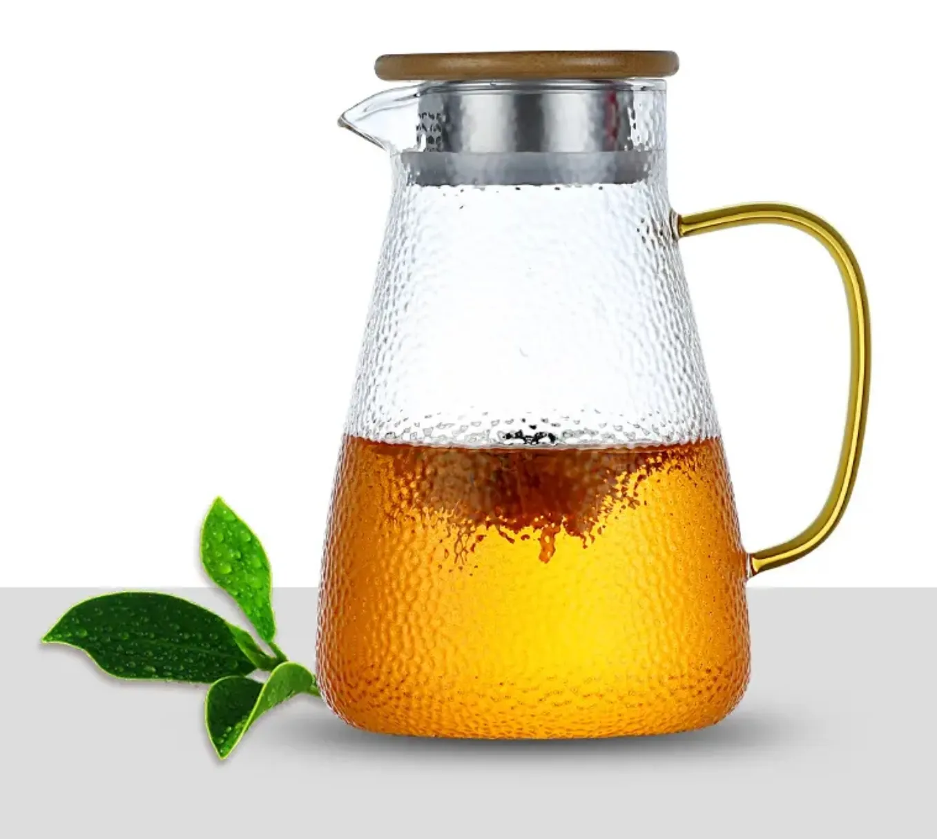 Heat Resistant Borosilicate Glass Pitcher with Bamboo Lid
