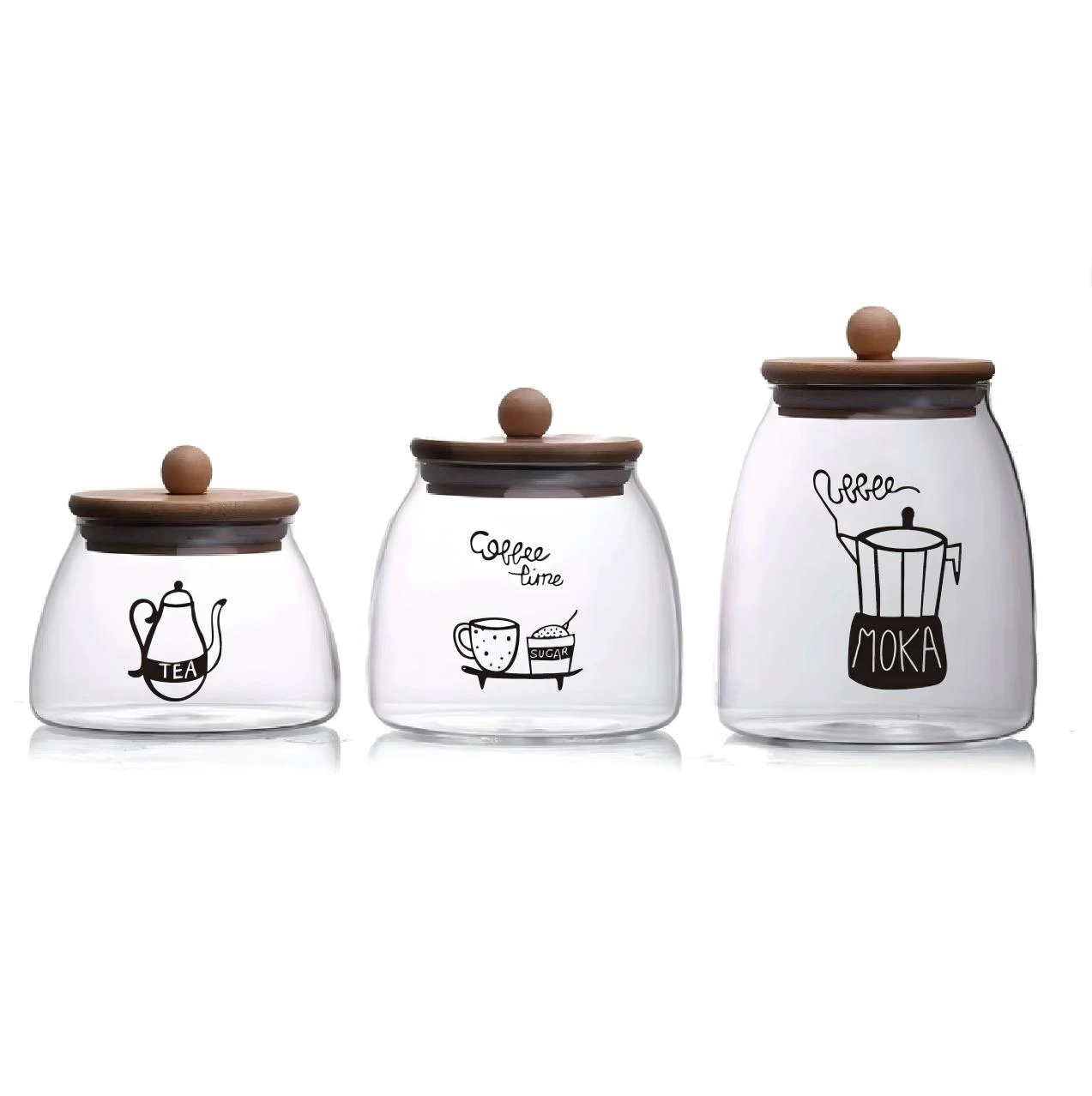 500ml Glass Storage with bamboo plate