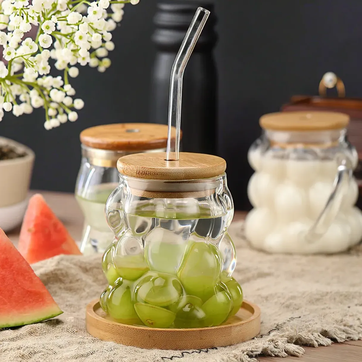 Ice Stacked coffee cup high borosilicate glass juice cup