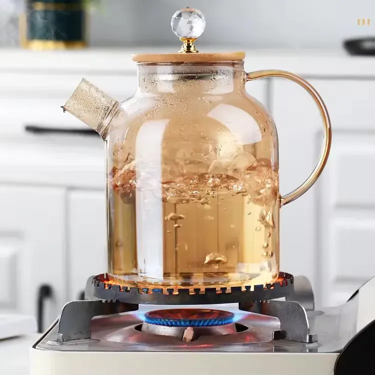 1L sunflower tea pot heat resistant glass tea pot