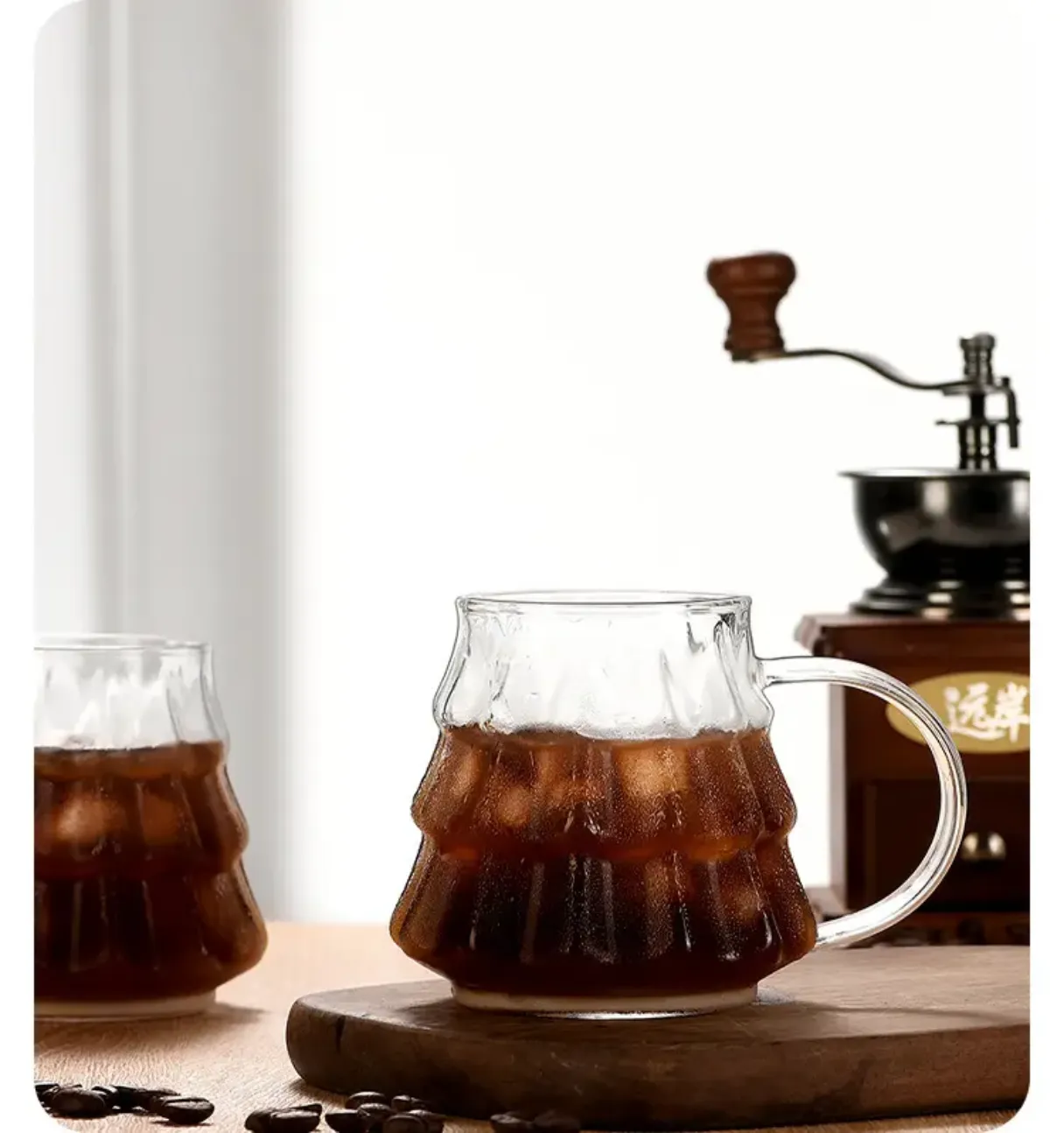 Christmass tree single layer mug high borosilicate glass mug with straw with handle