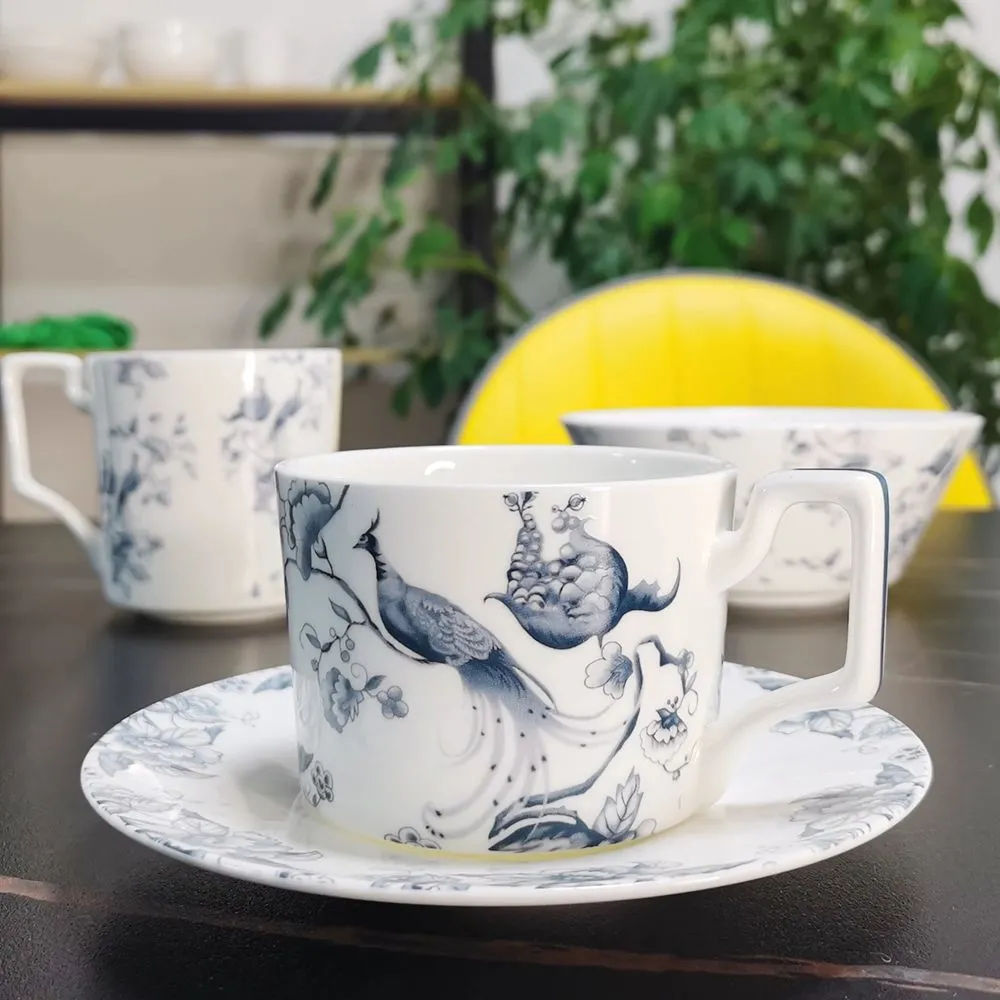 High Quality Luxury Flower and Birds Design Ceramic Plates Dishes Plates Dinnerware Set
