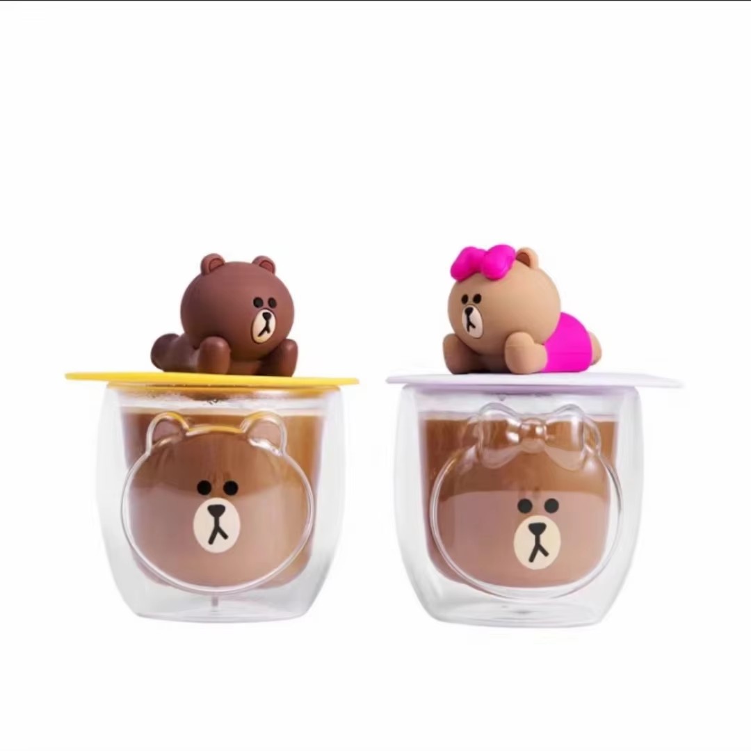 High Borosilicate Glass Mug with Cute Animal Design