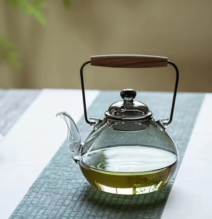 Vintage Glass Tea Kettle 950ml Capacity Meets Family Brewing Needs