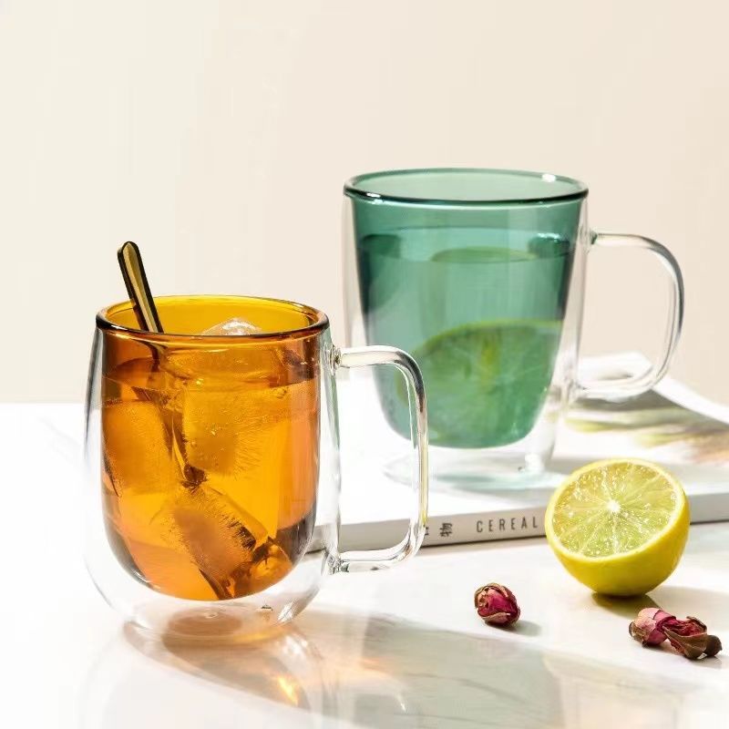 Borosilicate Glass Mug Double-Wall Design Keeps Drinks Warm