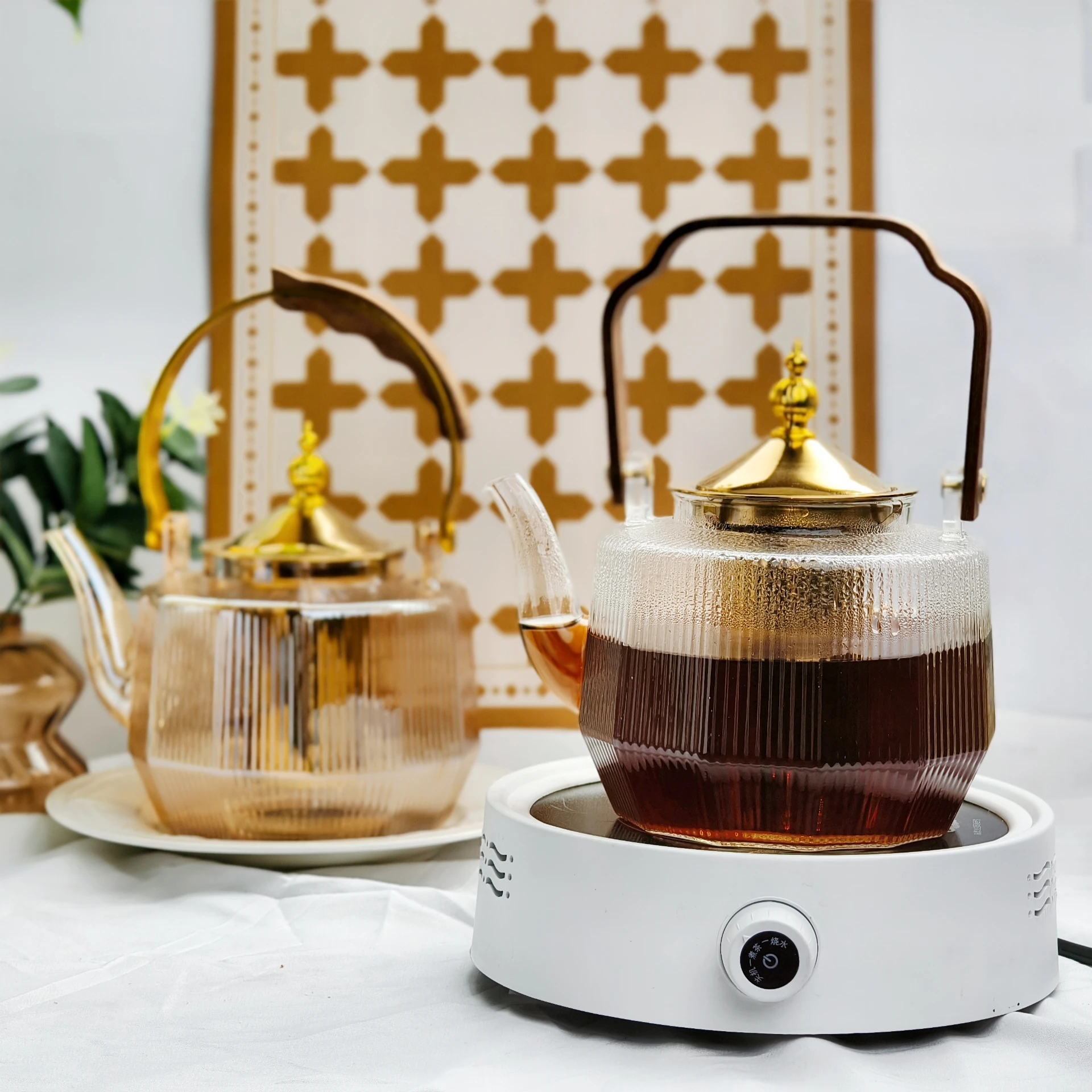 Glass Teapot with Tea Infuser Modern Style