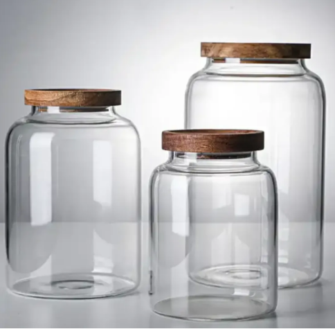 The Rustic Charm of Glass Jars with Wooden Lids