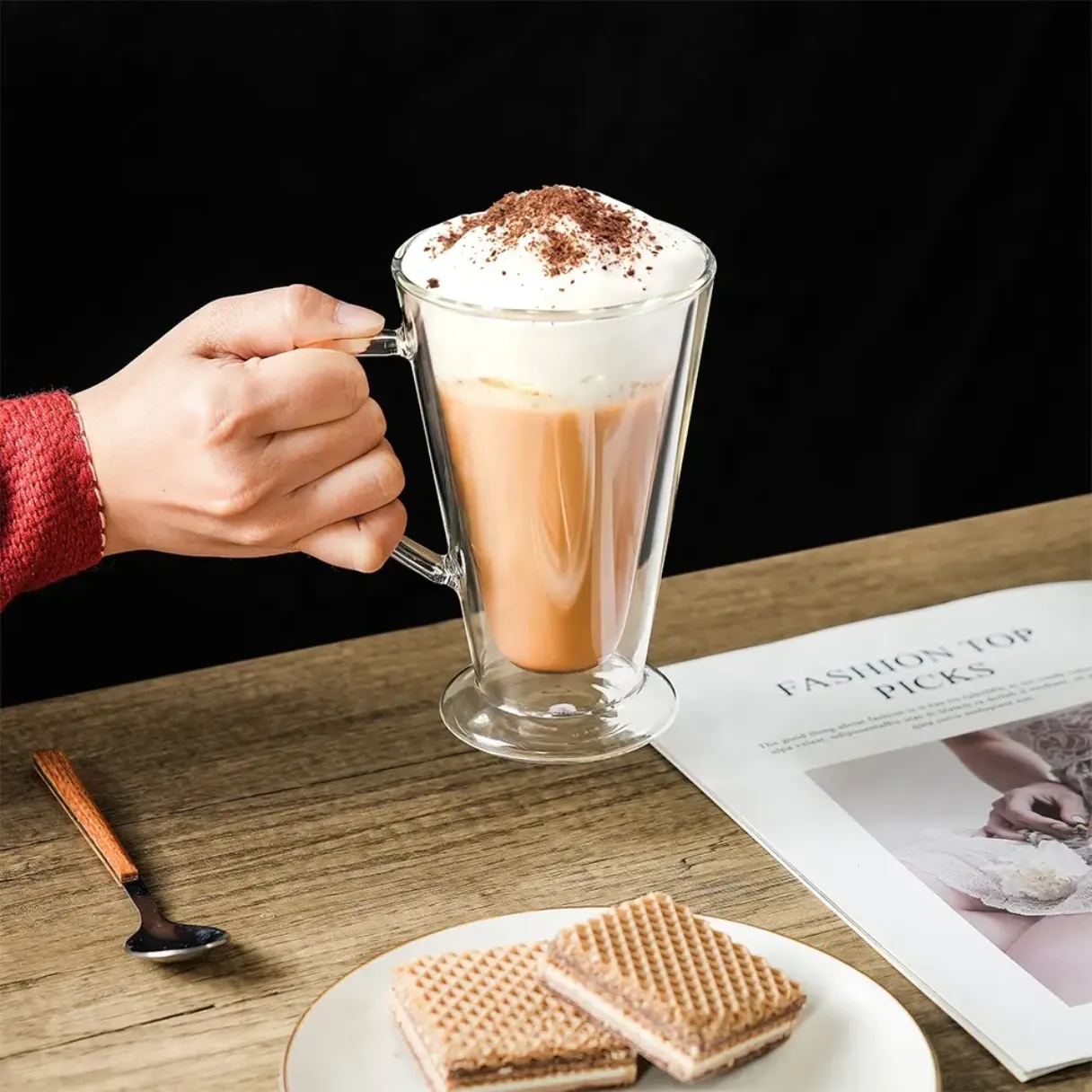 350ml double wall mug with handle