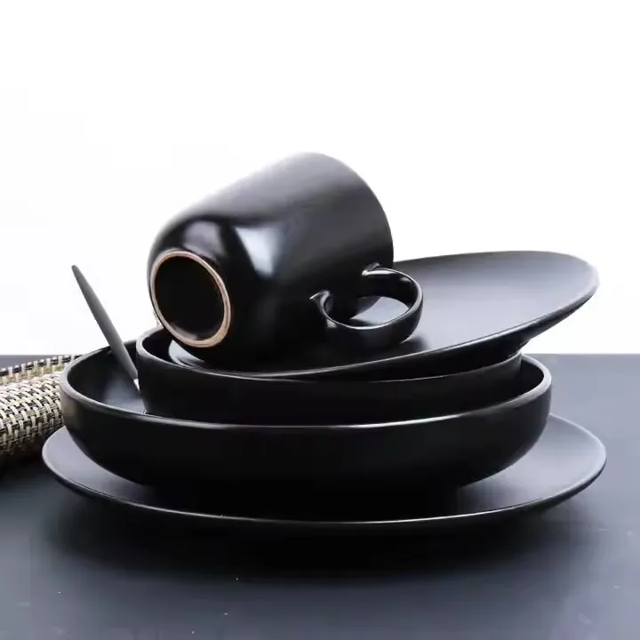 Minimalist Black Ceramic Dinner Sets: Where Form Meets Functional Artistry