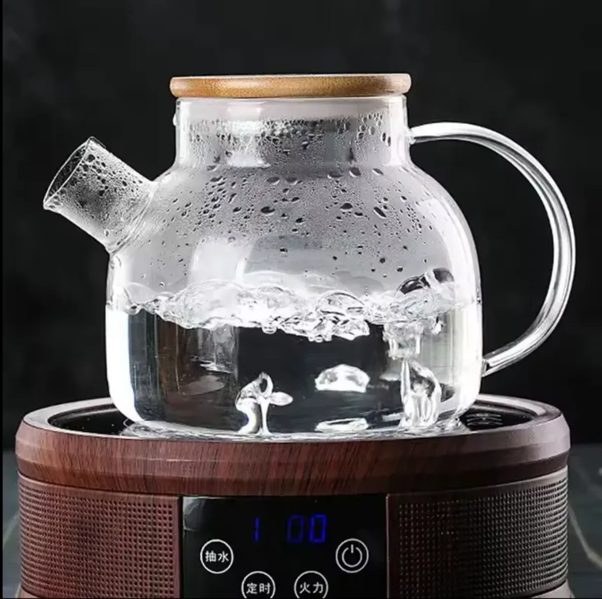 1L sunflower tea pot heat resistant glass tea pot