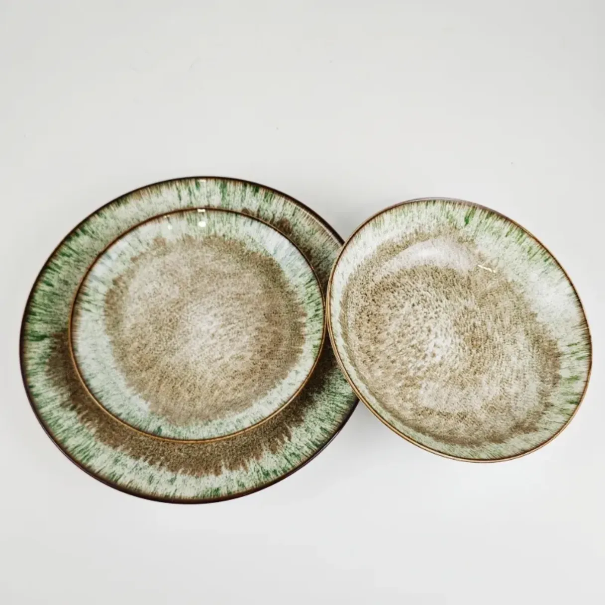 pad printing dinneware set reactive glaze effect