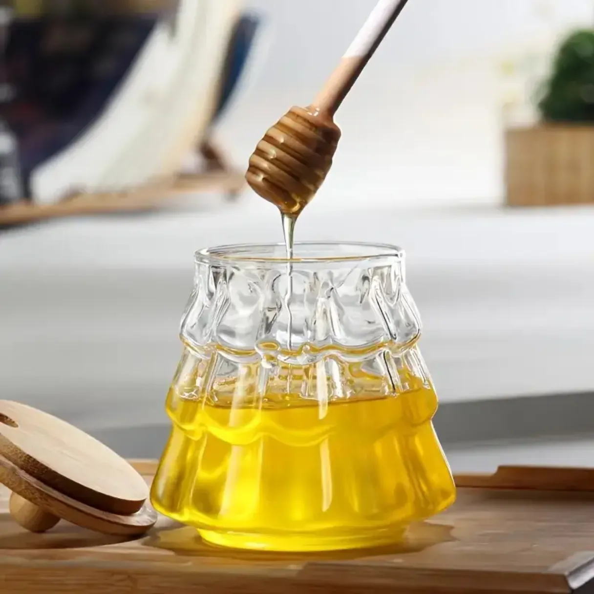 Christmas tree shape glass candy jar  honey jar