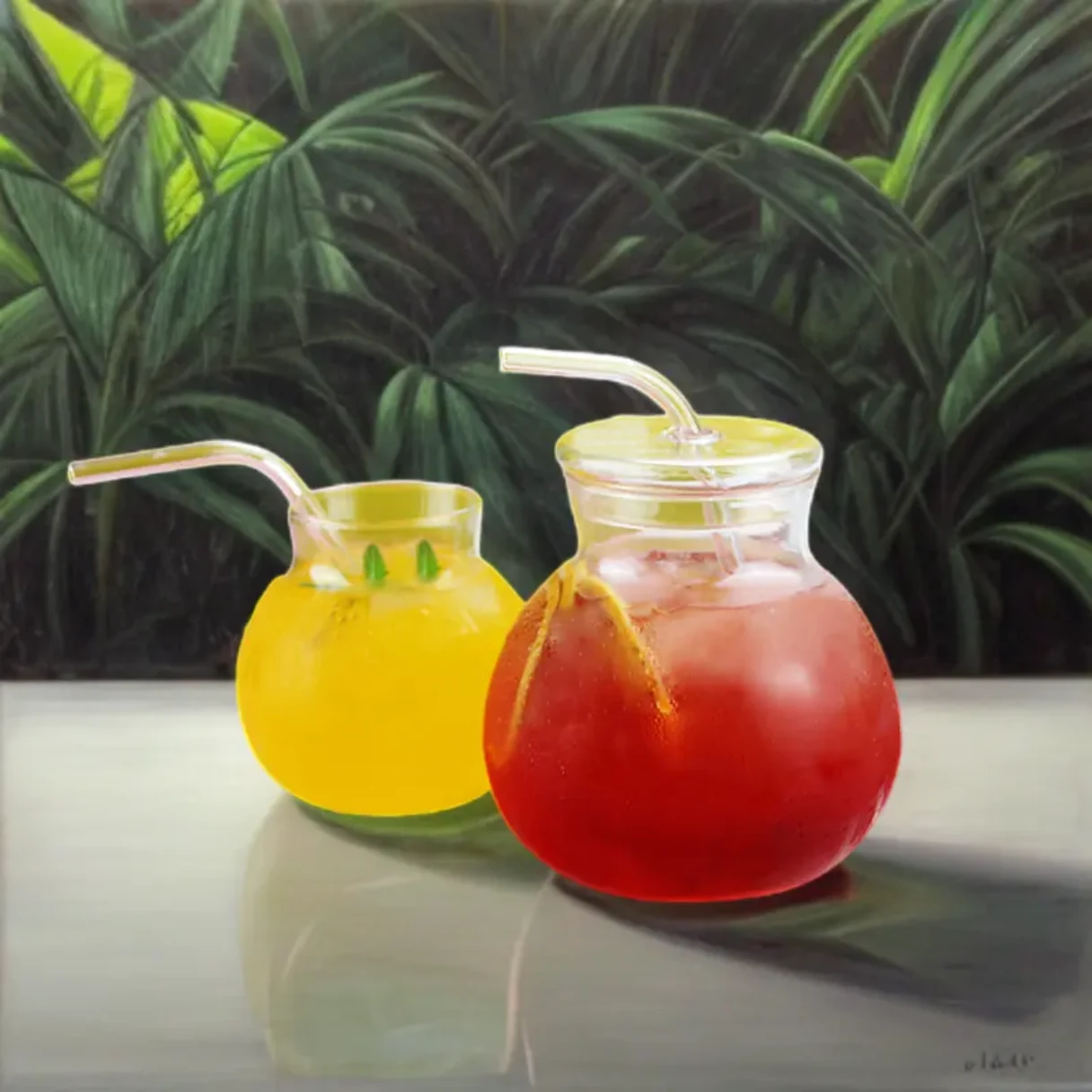 ball shape heat resistant glass mug with glass straw glass lid