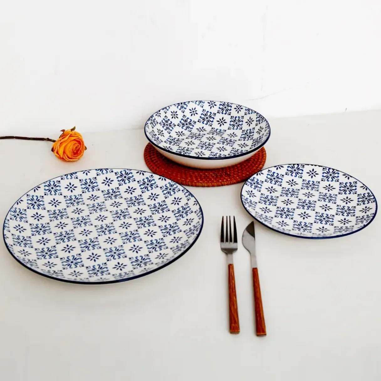 Underglaze Color Ceramic Pad Print Dinner Set
