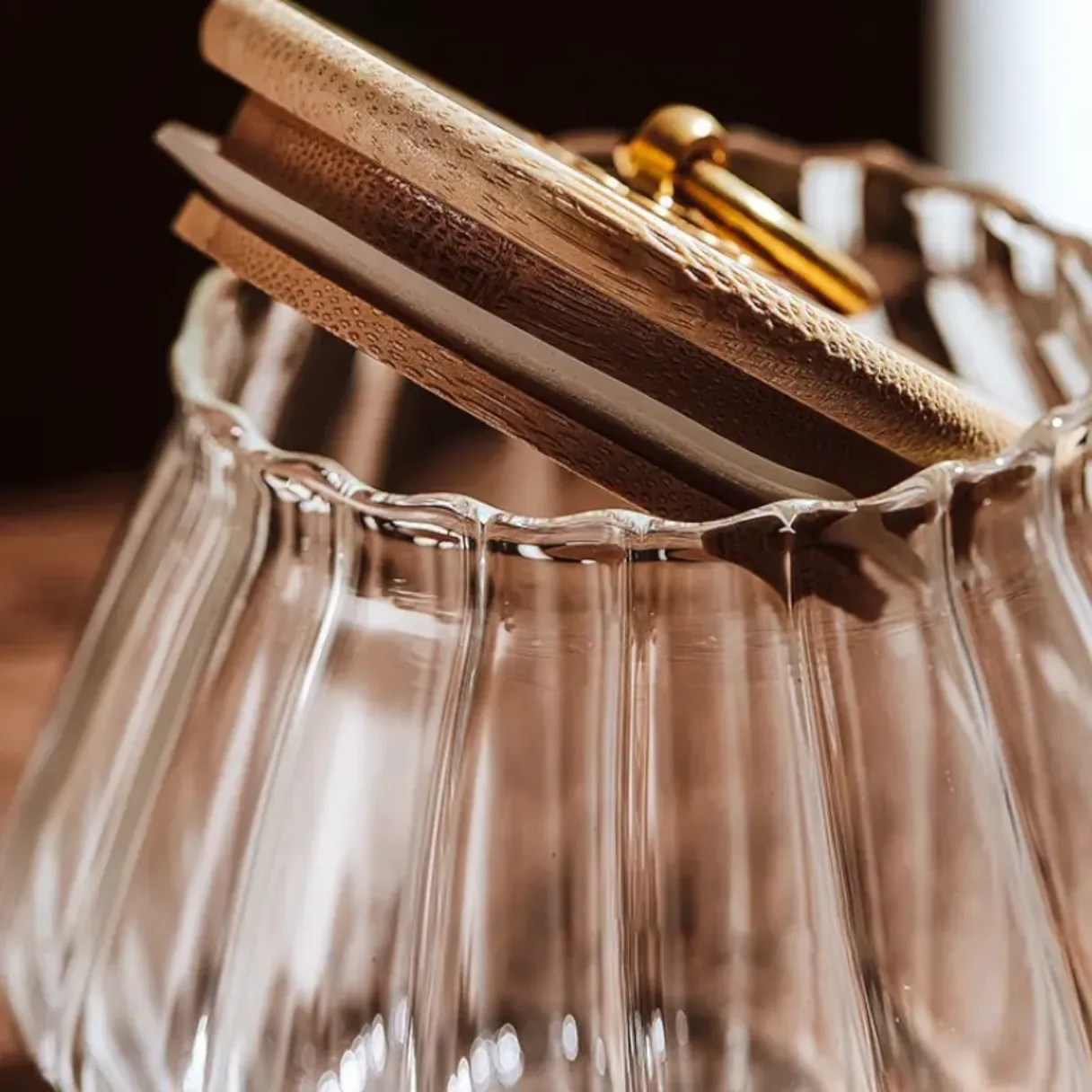 Diamond shape Coffee Beans Snack Candy Glass jar with Lid