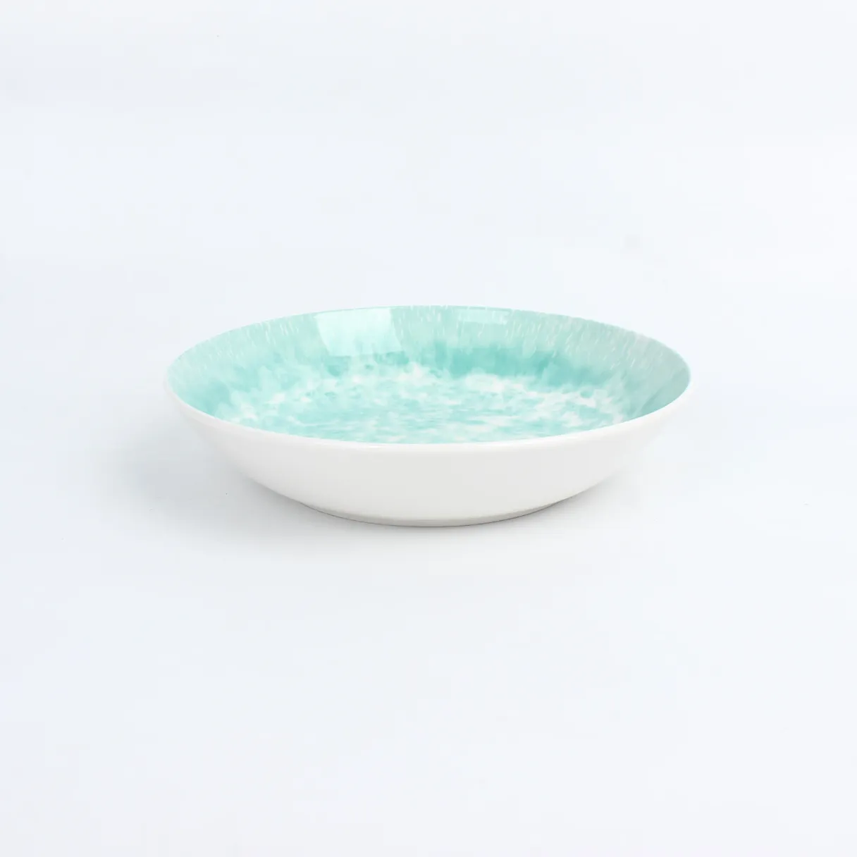 Pad print dinnerware blue green yellow