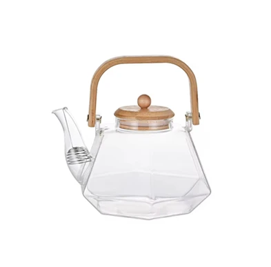 Bamboo-Handled High-Borosilicate Tea Kettle