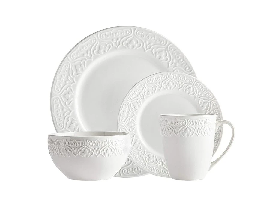 Arabian-Inspired Embossed Porcelain Dinnerware Set